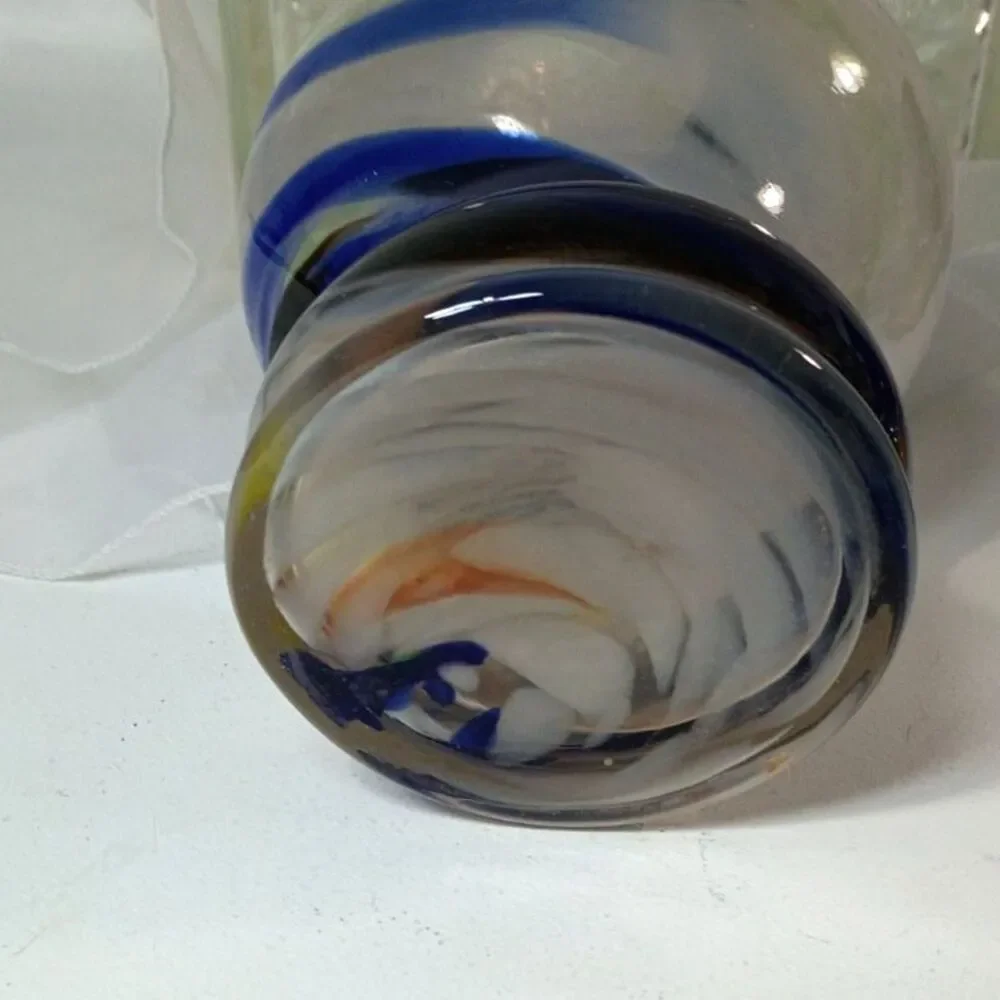 Hand-Blown Art Glass Vase, Murano or Empoli Style Mid Century Modern ~Vintage~
